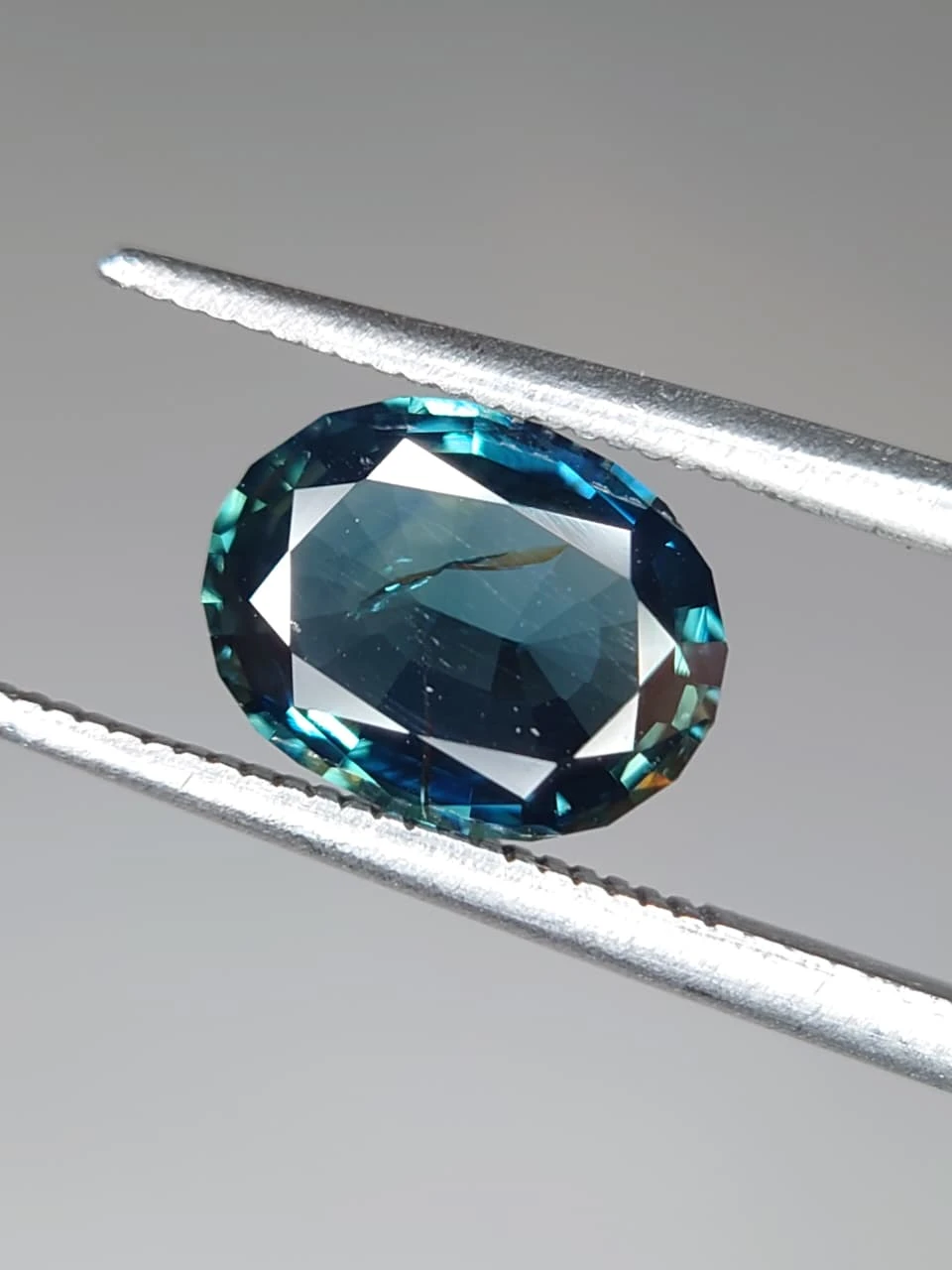 2.2ct Natural Oval Cut Teal Sapphire from Nigeria — view 2